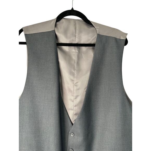 Caravelli Italy Leo Suit Vest Size 52L 48W Light Gray Polyester Formal Business - Picture 3 of 12